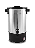 Elite Gourmet 30 Cup Electric Stainless Steel Coffee Maker Urn, Removable Filter for Easy Cleanup, Two Way Dispenser with Cool-Touch Handles, One Size, CCM-035