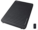KingCamp Luxury 3D Double Self Inflating Camping Sleeping Pad Foam Air Mattress R Value: 9.5, Portable 3 Inch Large Thick Self Inflatable Mattress for 2 Two Person, Couple, Queen Size, Black