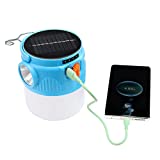 PINSAI Solar LED Camping Lantern,Rechargeable Modern Camping Light,Battery Powered Hanging Lamp,Portable USB Waterpoor Outdoor Tent Bulb, Emergency Lighting for Power Failure,Outages,BBQ,Hiking