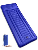 Sleeping Pad, Self-Inflating Sleeping Pad for Camping, Large Inflatable Camping Air Mattress Lightweight Camping Mat with Integrated Pillow, 5.5'' Thick Waterproof Backpacking Camping Gear
