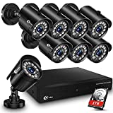XVIM 8CH 1080P Wired Security Camera System Outdoor with 1TB Hard Drive Pre-Install CCTV Recorder 8pcs HD 1920TVL Outdoor Home Surveillance Cameras Night Vision Easy Remote Access Motion Alert