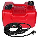3 Gallon/12L Rectangular Portable Boat Fuel Tank with Hose Connector for Marine Outboard Motor Fuel Tank- Red (1pack)