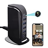 Spy Camera USB Charger Camera, 4K Hidden Phone Charger Camera 5-Port USB Hub Covert Nanny Cam, Spy WiFi Charger Camera for Home Surveillance with Motion Detection iOS & Android APP Remote Control,