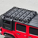 BoardRoad Roof Rack Cargo Basket with Double Ladders 300LB Capacity Fits 2007-2017 Wrangler / 2018 Wrangler JK (No Drill)