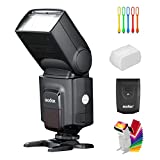 Godox Wireless 433MHz GN33 Camera Flash Speedlite with Built-in Receiver with RT Transmitter Compatible for Canon Nikon Sony Olympus Pentax Fuji DSLR Cameras with Diffuser + Filters + USB LED