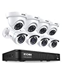 ZOSI H.265+ 1080p Home Security Camera System Indoor Outdoor, 5MP Lite CCTV DVR 8 Channel and 8 x 1080p Weatherproof Surveillance Bullet Dome Camera, Remote Access, Motion Detection (No Hard Drive)