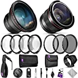 52MM Professional Accessory Kit for Nikon DSLR Bundle with Altura Photo Fisheye and Wide Angle Lenses