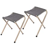 REDCAMP 2-Pack Folding Camp Stools for Adults, 15-inch Tall Sturdy Heavy Duty Portable Camping Stools for Fishing Sitting, Hold 300lbs Heavy People