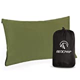 REDCAMP Small Camping Pillows for Sleeping, Cotton Ultralight Compressible Camp Pillow for Backpacking Hiking Outdoor Traveling, Green/Brown/ Blue