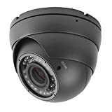 Analog CCTV Camera HD 1080P 4-in-1 (TVI/AHD/CVI/CVBS) Security Dome Camera, 2.8mm-12mm Manual Focus/Zoom Varifocal Lens, Weatherproof Metal Housing 36 IR-LEDs Day & Night Monitoring (Grey)