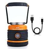 LED Camping Lantern Rechargeable, 1800LM, 4 Light Modes, 4400mAh Power Bank, IP44 Waterproof, Perfect Lantern Flashlight for Hurricane, Emergency, Power Outages, Home and More, USB Cable Included