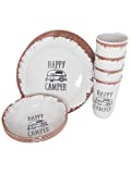 12pc Melamine Camping Dinnerware Set of 4 – Outdoor Camping Plates. Camping Dish Set, Outdoor Plates