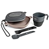 UCO 6-Piece Camping Mess Kit with Bowl, Plate, Camp Cup, and Switch Spork Utensil Set