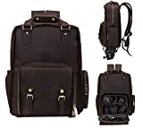 UBANT Leather Camera Backpack for Photographers DSLR Camera Bag with 15.6'' Laptop Compartment Camera Case for Men Women