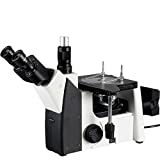 AmScope ME1200TB Inverted Trinocular Metallurgical Microscope, 50X-1000X Magnification, PL10x and PL20x Eyepieces, Polarizing Condenser, Brightfield and Polarizing LED Illumination with Rheostat, Large Double-Layer Mechanical Stage, 90-240V