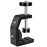 UTEBIT C Clamp with 1/4' Screw Adjustable Camera Mount Clamps Bracket Max. 2.36 Inch High for Photo Studio Photography DSLR Video Light Support Light Stand Quick Release U Clip Holder