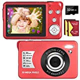 30 MP Digital Camera HD Mini Pocket Camera Cheap Camera 2.7 Inch LCD Screen Camera with 8X Digital Zoom Compact Cameras for Adult, Kids, Beginners with 32GB SD Card and 2 Batteries