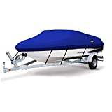 MSC Heavy Duty 600D Marine Grade Polyester Canvas Trailerable Waterproof Boat Cover,Fits V-Hull,Tri-Hull, Runabout Boat Cover (Model C - Length:16'-18.5' Beam Width: up to 94', Pacific Blue)