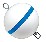 Taylor Made Products 22171, Sur-Moor Traditional Boat Mooring Buoy, Blue Stripe, 15 inch , White