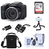 Minolta M35Z 20MP 1080p HD Bridge Digital Camera with 35x Optical Zoom, Black - Bundle with Camera Case, 16GB SDHC Card, Memory Wallet, Cleaning Kit, Card Read er, Tabletop Tripod