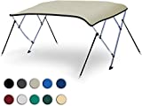 Naviskin Light Grey 4 Bow 8'L x 54' H x 54'-60' W Bimini Top Cover Includes Mounting Hardwares,Storage Boot with 1 Inch Aluminum Frame