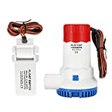 AIRTAK Bilge Pump for Boat DC12V 1500GPH Small Bilge Pump 12 Volt Electric Water Pump Low Noise with The Switch