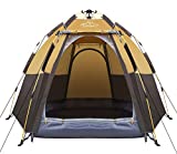 Toogh 3-4 Person Camping Tent 60 Seconds Set Up Tent Waterproof Pop Up Hexagon Outdoor Sports Tent Camping Sun Shelters, Instant Cabin Tent, Advanced Venting Design, Provide Top Rainfly(2022 Update)