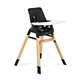 Dream On Me Nibble Wooden Compact High Chair in Black | Light Weight | Portable |Removable seat Cover I Adjustable Tray I Baby and Toddler