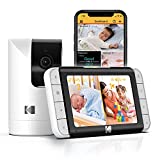 KODAK Cherish C525P Smart Video Baby Monitor, Remote Pan-Tilt Camera - Long-Range WiFi Baby Monitor, HD Video & Clear Audio, Night Vision & Use Smartphone App to Ensure Baby's Safety & Peaceful Sleep