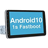 Vanku 10.1' Single Din Android 10 Car Stereo with Fastboot, GPS, WiFi, Support Android Auto, Backup Camera, USB/SD, Detachable Touch Screen