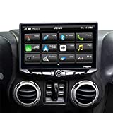 STINGER Jeep Wrangler JK Stereo Replacement 10' HD Touchscreen Radio with Android Auto, Apple CarPlay, Handsfree Bluetooth, GPS, Dual USB Includes All-in-one Dash Kit & Interface, 2007-2018 (STH10JK)
