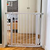 BalanceFrom Easy Walk-Thru Safety Gate for Doorways and Stairways with Auto-Close/Hold-Open Features, Multiple Sizes, White