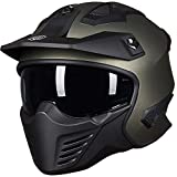 ILM Open Face Motorcycle 3/4 Half Helmet for Moped ATV Cruiser Scooter DOT (Midnight Green, L)