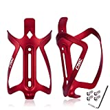 CNC Bike Water Bottle Holder, 2-Pack Bicycle Water Bottle Cage for Road Bike/Mountain Bike，red