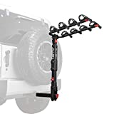 Allen Sports Premier Locking Quick Release 4-Bike Carrier for 2 Inch Hitch on Vehicles with Spare Tire, Model 400QR, Black
