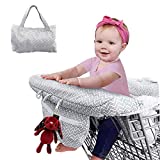 2-in-1 Shopping Cart Cover and Highchair Cover for Baby, Large Size with Sippy Cup Holder, Cell Phone Storage, Shower Gift Idea