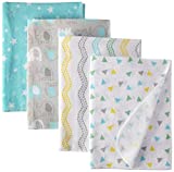 Luvable Friends Unisex Baby Cotton Flannel Receiving Blankets, Basic Elephant, One Size