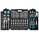 Prostormer 228-Piece Mechanics Tool Set, General Purpose Mixed Sockets and Wrenches Auto Repair Tool Kit with Plastic Storage Case