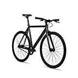 6KU Aluminum Fixed Gear Single-Speed Fixie Urban Track Bike, Shadow Blacke, 58cm/L