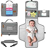 Portable Changing Pad with Shoulder Strap - Detachable Travel Changing Pad - Fully Padded, Lightweight & Waterproof - Newborn Essentials Must Haves - Baby Shower Gifts - Changing Mat (27'x22')