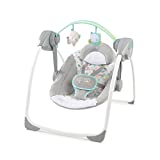 Ingenuity Comfort 2 Go Compact Portable 6-Speed Baby Swing with Music, Folds for Easy Travel - Fanciful Forest, 0-9 Months
