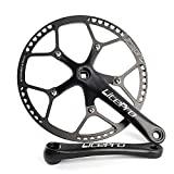 LPro Single Speed Crankset Set 45T 47T 53T 56T 58T Crankarms 170mm BCD 130mm for Folding Bikes Single Speed Bikes Track Road Bicycles Fixed Gear Bicycles (56T)