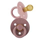Itzy Ritzy Natural Rubber Pacifiers for Ages 0 - 6 Months, Blossom & Rosewood, 2 Count