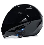 Motorcycle Bluetooth Helmets,Full Face Flip Up Dual Visors Modular Helmets,DOT Approved Helmet,Men and Women Built-in Mp3 FM Integrated Intercom Communication System 1, M=(57~58CM)