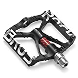 ROCKBROS Mountain Bike Pedals MTB Pedals CNC Non-Slip Lightweight Aluminum Alloy Bicycle Pedals Sealed Bearings Bicycle Platform Pedals 9/16' BMX Road Bike Pedal