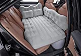 CNAMOY Car Air Mattress, Inflatable Bed for Car - Universal Car Mattress for Back Seat with Air Pump, Flocking & PVC Surface Car Bed with Upgrade Side File for SUV/Sedan/Minivan/Truck Camping – Grey