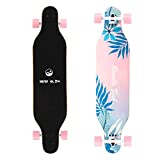 New Olym Longboard Skateboard, 41 Inch 8 Layer Canadian Maple Drop Through Longboards for Youths Beginners. (Summer Flowers)