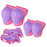 BOSONER Kids/Youth Knee Pad Elbow Pads Guards Protective Gear Set for Roller Skates Cycling BMX Bike Skateboard Inline Skatings Scooter Riding Sports (Purple/Rose red)