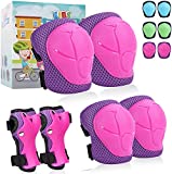 Knee Pads Elbow Pads Ages 2-6 Toddler & 5-8 Kids,6 in 1 Protective Gear Safety Set with Wrist Guard for Cycling Skateboard Roller Skating Scooter Bike Ski Sports Boys Girls