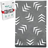 S&T INC. Baby Water Resistant, Machine Washable Meal Time Mess Mat - 42 Inch x 42 Inch, Grey Scatter Print